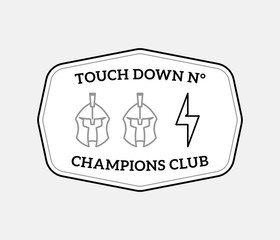 American football  badge black on white