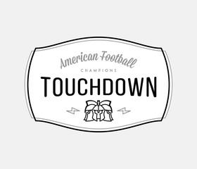 American Football modern badge black on white