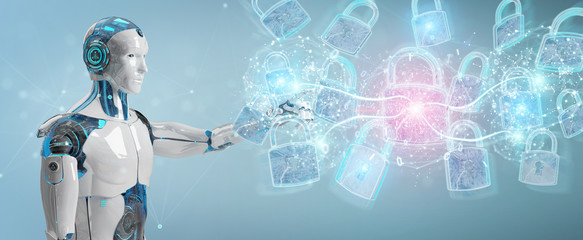 Web security protection interface used by robot 3D rendering