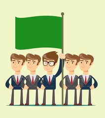 business team work and leadership concept icon . Stock flat vector illustration.