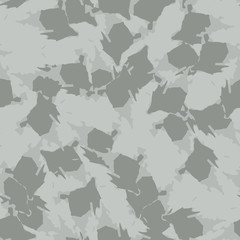 UFO military camouflage seamless pattern in different shades of gray color