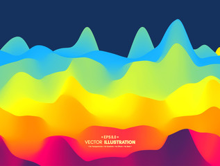 Abstract wavy background with dynamic effect. Vector illustration. Can be used for advertising, marketing, presentation.