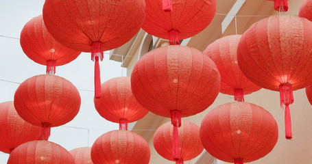 Fototapeta na wymiar Chinese red lantern for lunar new year