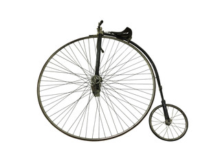 Fototapeta na wymiar Vintage old retro bicycle isolated on white background