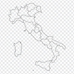 Obraz premium Blank map Italy. High quality map Italy with provinces on transparent background for your web site design, logo, app, UI. Stock vector. Vector illustration EPS10.