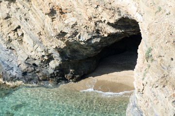 grotto in the coastal rock
