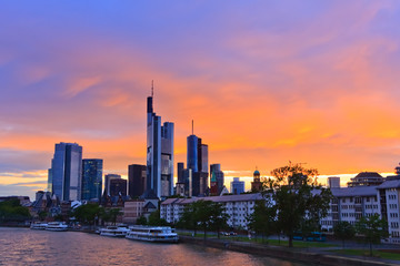 Frankfurt at sunset, Germany