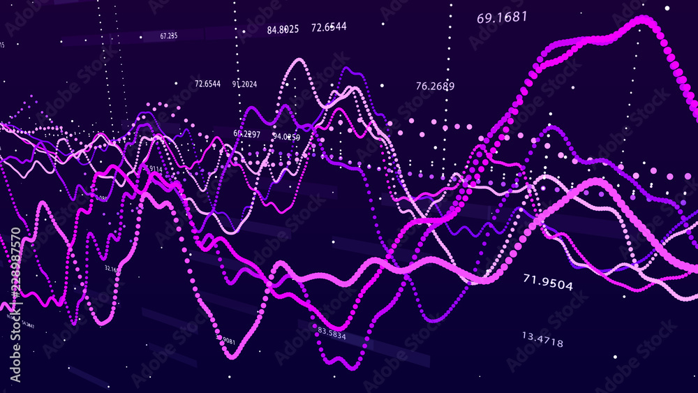Leinwandbilder stock market graph. big data visualization. investment graph concept. 3d rendering.