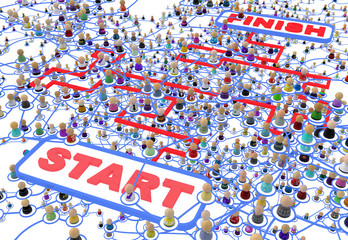 Cartoon Crowd Layered System, Start Finish
