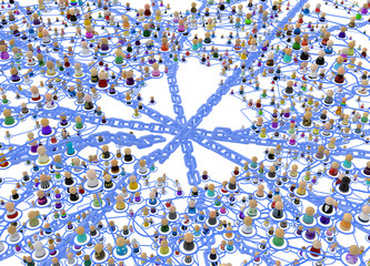 Cartoon Crowd Layered System, Chain Hub