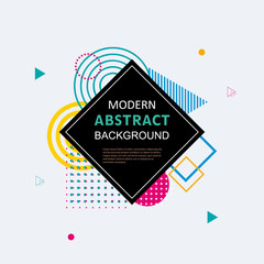 Modern abstract geometric pattern colorful design with badge. Use for background, template, cover, poster, brochure, decorated, flyer.