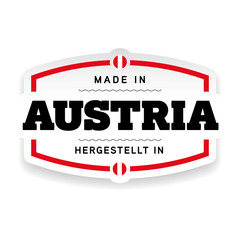 Made in Austria label