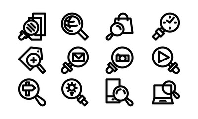 Search Icon Template Vector Sign DesignSearch Icon Template Set Vector Sign Design