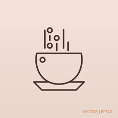 Hot coffee simple icon. Vector illustration