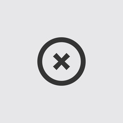 Obraz premium Vote No Sign. Check Box Icon, Declined or Not approved, Vector Round Icon. EPS10