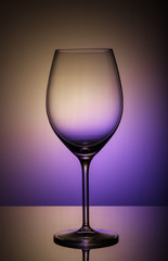 wine glass on a colored background