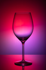 wine glass on a bright background