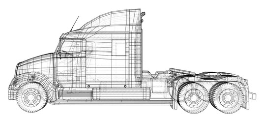 Shipping industry, logistics transportation and cargo freight transport industrial business commercial concept wire-frame. Created illustration of 3d.