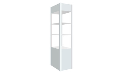 Transparent Empty Shelf Showcase Vector