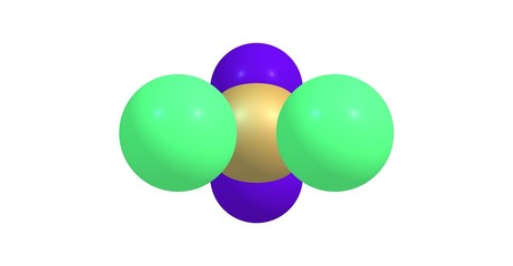Dichlorodifluoromethane molecular structure isolated on white