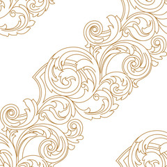 Golden vintage seamless pattern, ornament. Vector.