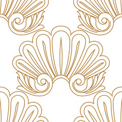 Golden vintage seamless pattern, ornament. Vector.