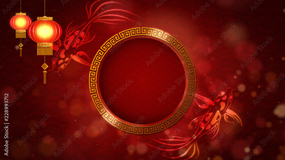Poster chinese new year also known as the spring festival. digital particles loop background with chinese o