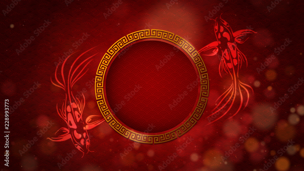Poster chinese new year also known as the spring festival. digital particles loop background with chinese o