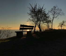 Bench at sunset