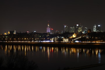 Obraz na płótnie Canvas Warsaw at night