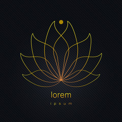 Golden luxury lotus logo template vector illustration