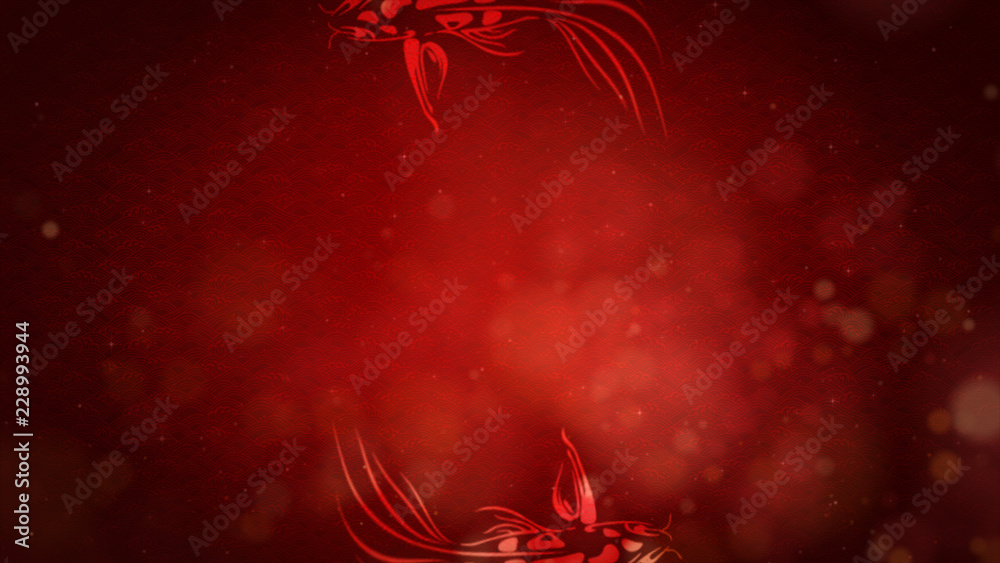 Aufkleber Chinese New Year also known as the Spring Festival. Digital particles loop background with Chinese ornament and decorations