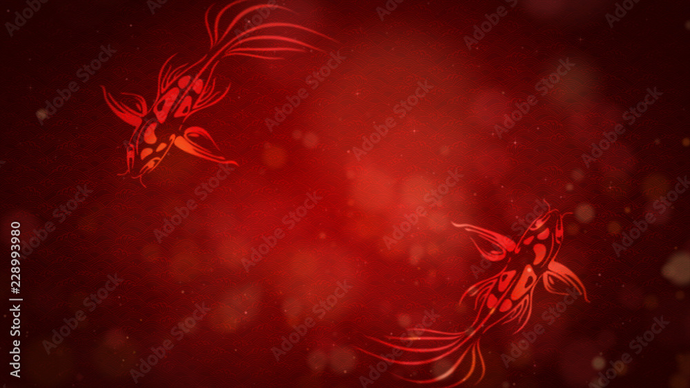 Poster chinese new year also known as the spring festival. digital particles loop background with chinese o