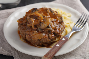 Salisbury steak with pasta