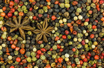 base design culinary spice flavor aroma sharpness many peas infinite bright menu background set seasonings with star anise