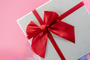 gift box on pink background