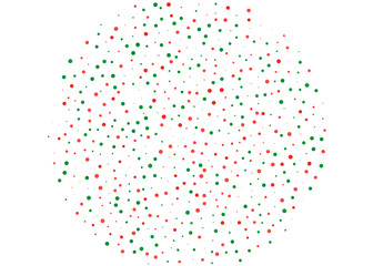 Festival pattern with color round glitter, confetti. Random, chaotic polka dot. Christmas color red and green