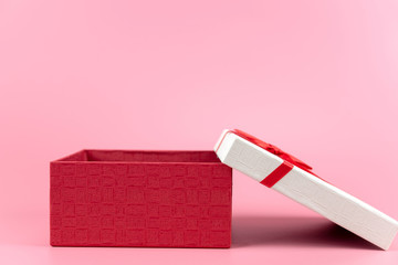 gift box on pink background