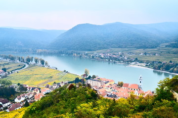 Fototapeta premium Dürnstein form above