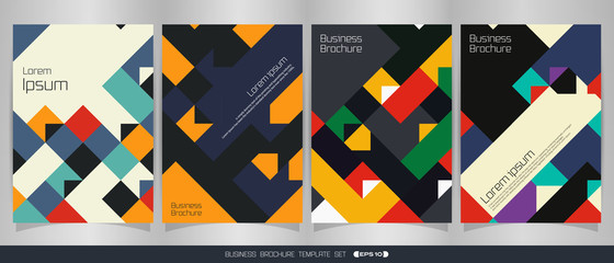 Modern seasonal colorful brochure classic in geometrical pattern.
