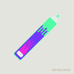 Colorful pencil icon. Colorful pencil vector illustration