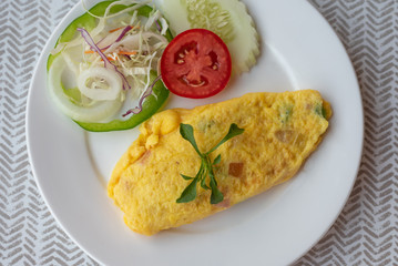 Omelet and vegetable