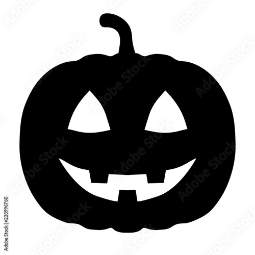 Download "Minimalist, black, silhouette carved pumpkin icon. Scary Halloween pumpkin. Isolated on white ...