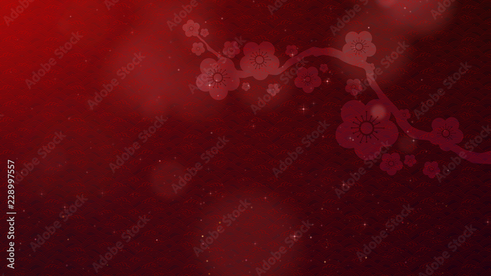 Poster Chinese New Year also known as the Spring Festival. Digital particles loop background with Chinese ornament and decorations