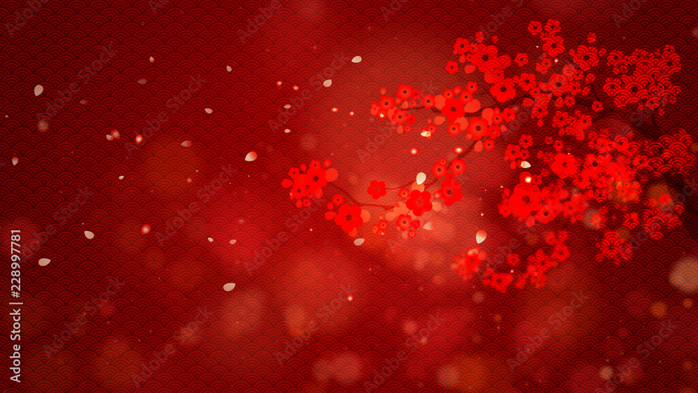 Poster chinese new year also known as the spring festival. digital particles loop background with chinese o