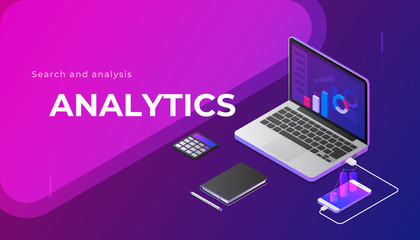 Big data concept. Isometric vector illustration