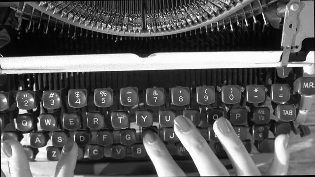 Type at old typewriter machine