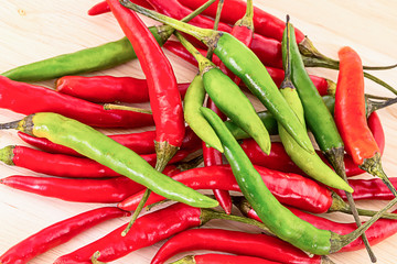 set mix of long peppers peppers red green background wooden vegetable base salsa spicy seasoning