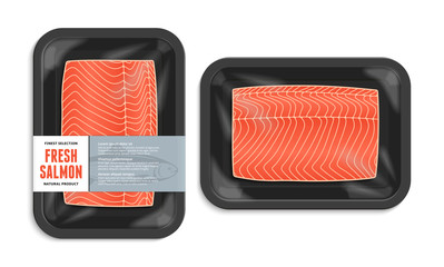Vector salmon packaging illustration