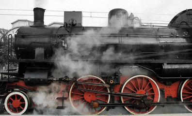 Obraz na płótnie Canvas treno d'epoca a vapore, vintage steam train